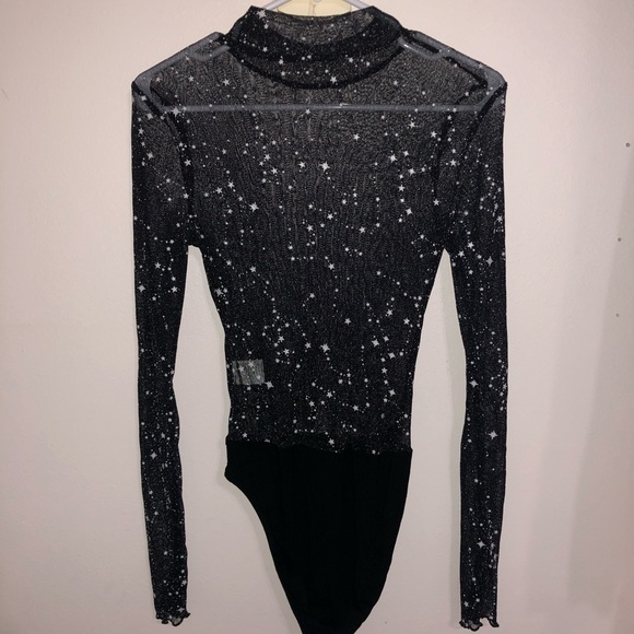 cute mesh top with sparkles. great for a night out - Picture 1 of 3